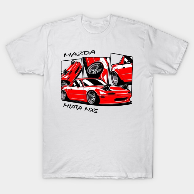 Mazda Miata MX5, JDM Car T-Shirt by T-JD